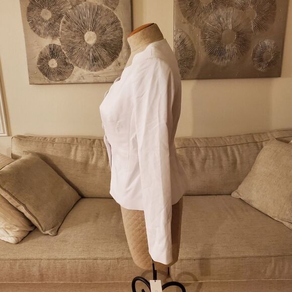 Calvin Klein Petite Scalloped Open-Front Jacket size 6P in White - NEW - Picture 7 of 14